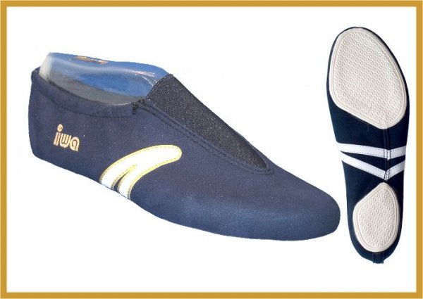 IWA Kunstturn-Schuh navy  mit weißem Streifen