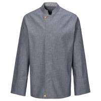 229 - Damenkochjacke Modern, Langarm, Denim, Fb. navy