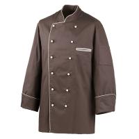 210 - Kochjacke langarm, Fb. braun, Paspel sand