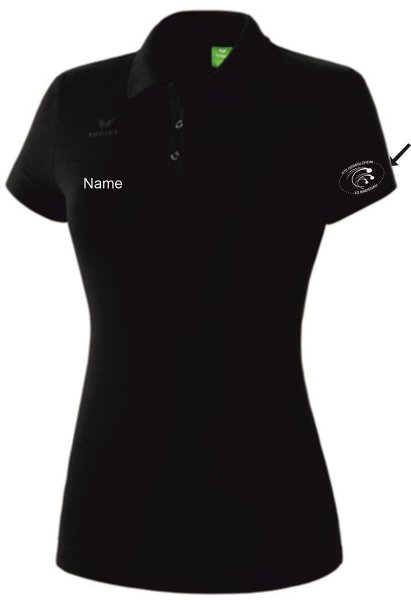 Teamsport Poloshirt Schwarz Damen