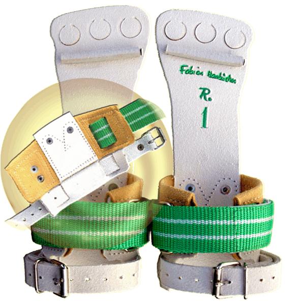 Reck Riemchen "Fabian Hambüchen" - Kletteverschluss u. Lederriemen mit Rolle 0