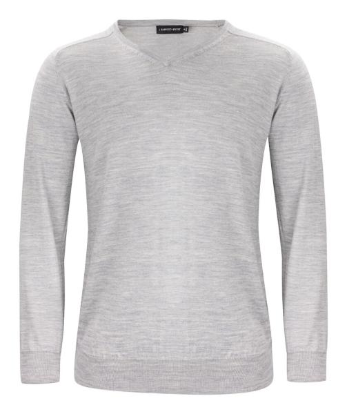 Merino V-neck Lt Greym