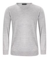 Merino V-neck Lt Greym