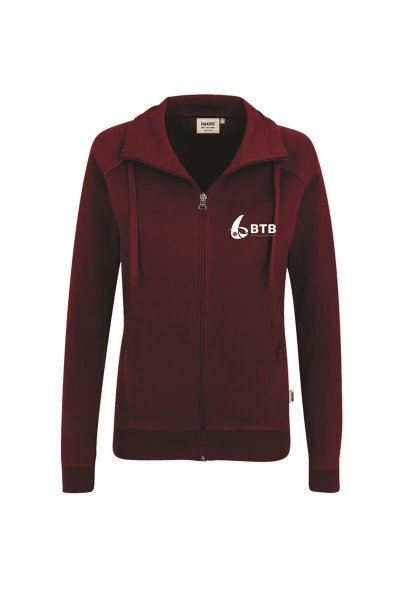 Sweat Jacke Damen Weinrot