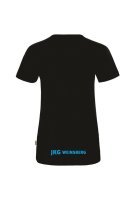 V-Ausschnitt T-Shirt Damen Schwarz S