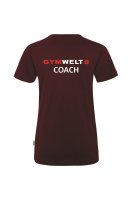 GYMWELT Coach T-Shirt Damen Weinrot