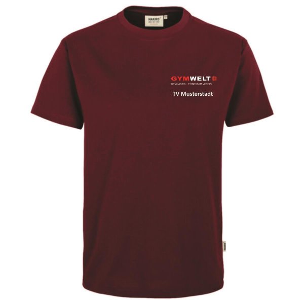GYMWELT Coach T-Shirt Herren Weinrot XXL