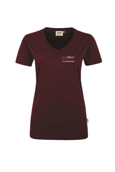 GYMWELT Coach T-Shirt Damen Weinrot S