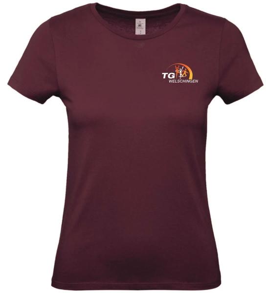 T-Shirt Basic Damen Bordeaux TG Welschingen