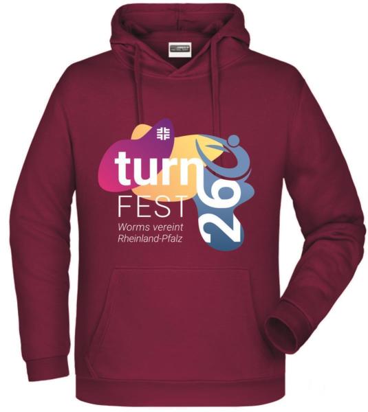 Hoodie Bordeaux Landesturnfest Worms Unisex 4XL Nein